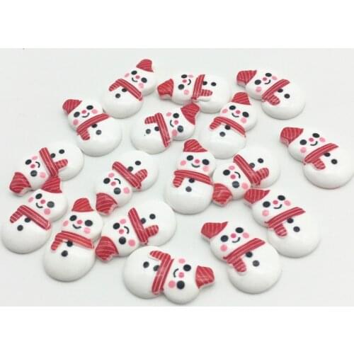 50pcs 25x15mm Resin Christmas Snowman DIY Cabochons Flatbacks Embellishments For Cardmaking Phone Decorations Crafts