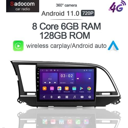 360 Panoramic Carplay 6G+128G Android 10.0 Car DVD Player GPS WIFI Bluetooth RDS Radio For Hyundai Elantra 6 2015 2016 2017 2018