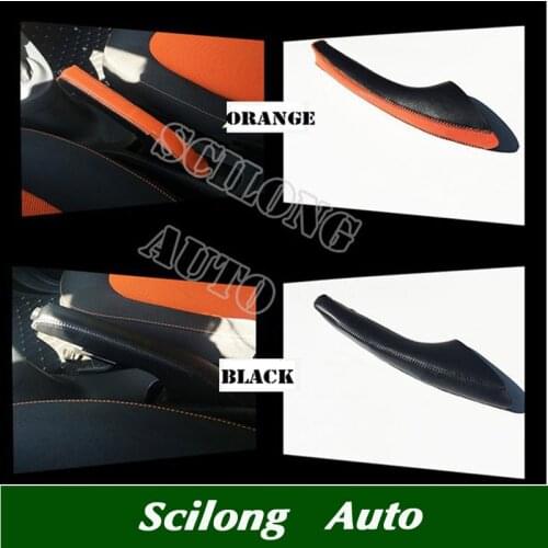 Car styling accessories leather Modified Interior Hand Sewn Handbrake grips set cover fit for smart fortwo forfour 453