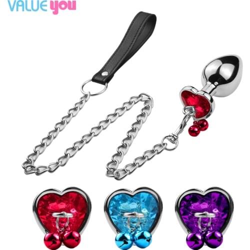 Anal sex metal butt plug with accessories, fun toy traction rope anal plug for men and women private use