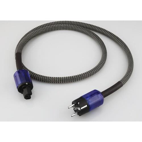 Audiocrast P122 Power cable with DW17 P037E Schuko Power cable Rhodium Power connector fever EU AC power cable