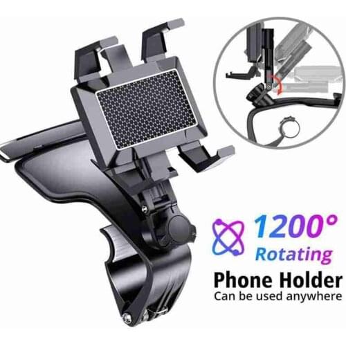 Car Bracket Upgrade Rotating For 3-7 Inch Mobile Phone Visor bracket Mount Clip 360 Sun Rotation Phone Degree Universal O0B0