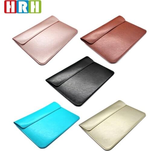 HRH PU Leather Sleeve Case for Apple Macbook Pro 13 Case Air 13 11 Pro Retina 12 13.3 15 Laptop Bag Cover for Mac Book Air 13