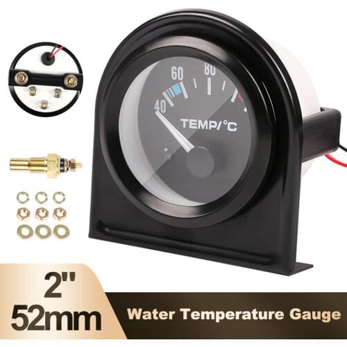 2" 52mm Digital Car Water Temp Temperature Gauge 12V 40-120℃ LED With With Water Temp Joint Pipe Sensor Adapter Auto Meter