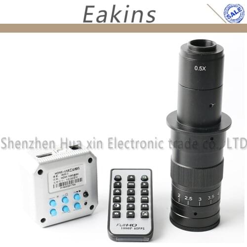 HD 20MP 1080P HDMI USB Inspection Digital Industry Video Microscope Camera TF Card Video Remote Control+180X/300X C-Mount Lens