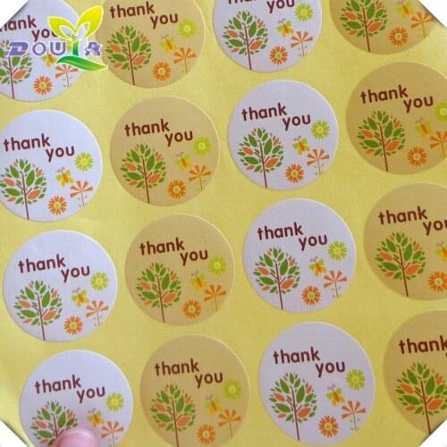 Color small tree thankyou thanks to the round seal for foreign trade biscuit bag baking packing sticker
