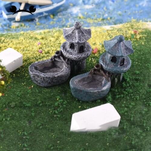 DIY Vintage Artificial Pool Tower Ponds Miniature Fairy Garden Home Accessories Decoration Mini Craft Decor Toy