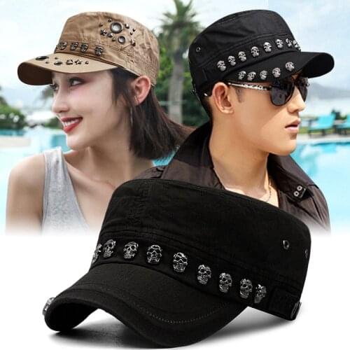 Navy Cap Hat Female Winter Hats For Women Men Ladies Skull Head Military Hat wool Visor Black Cap Sailor Hat Bone Male