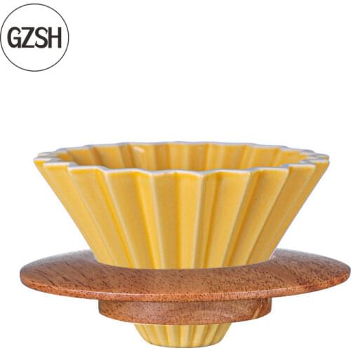 HZSH Ceramic/Wood Coffee Dripper\ Reusable Filters V60 Glass Glass Coffee Filter Reusable Coffee Filters Coffee Tools