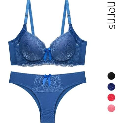 Norns Lace Sexy Ladies Lingerie Gather Bra Cotton Cup Top Bra Set