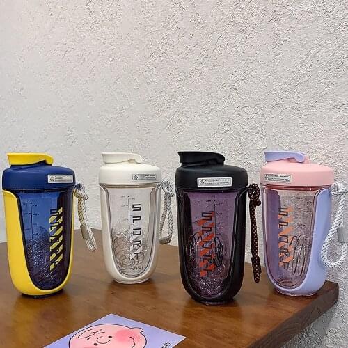 Creative Shaking Cup Protein Powder Milkshake Cup Sports Fitness Tritan Gift Water Cup Couple Fitness Water Bottle