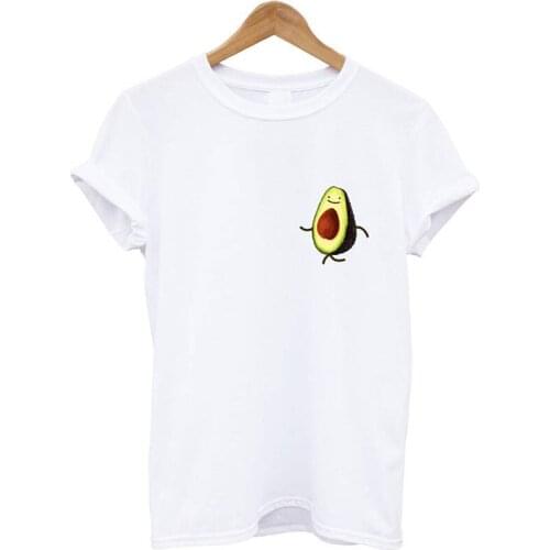 Summer T-shirt Women Cute Unicorn Avocado T-shirt Harajuku Letter Printing T-shirt Casual Short Sleeve Clothes Female
