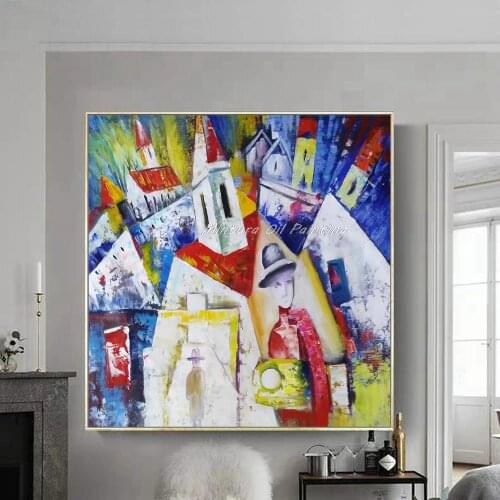 Colorful World 100% Hand Painted Modern Abstract Oil Painting On Canvas Wall Art Picture For Living Room Home Decoration HY41646