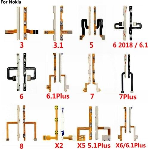 New Power On / Off Button Volume Button Mute Switch Flex Cable For Nokia X6 X5 8 7 6 5 3 3.1 Plus 3.1+ 2 XL X2 / 7 Plus