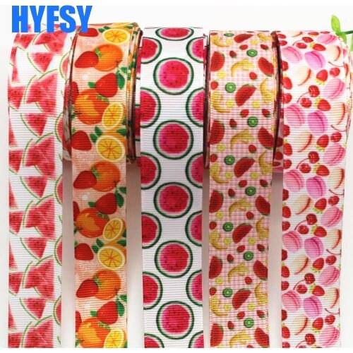 New 7/8 22mm1 '(25MM) fruit red cherry series grosgrain ribbon 10 yard hair accessories hair bow diy bows Handmade tape