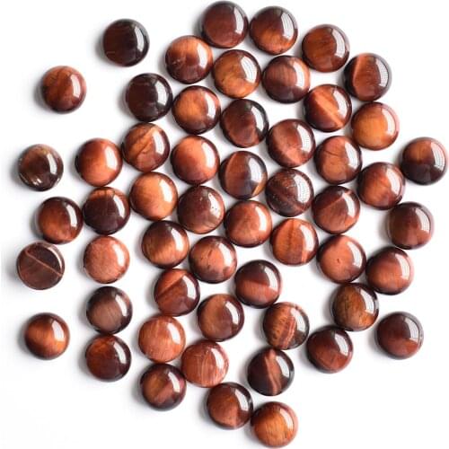 Wholesale 50pcs/lot fashion top quality natural red tiger eye stone round cab cabochon beads for jewelry Accessories 8mm free