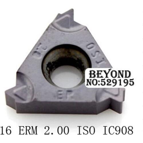Original Iscar 16ER 16 ERM 2.00 ISO IC908 16 ER 10pcs Turning Tool Lathe Cutter Tools CNC utensili tornio Carbide Inserts