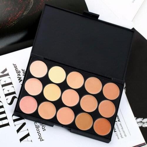 Professional 15 Colors Face Concealer Face Concealer Contour Palette Easy Eyes Long Makeup Camouflage Makeup Cream lasting T0I6