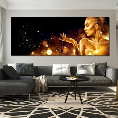 SELFLESSLY Gold Woman Posters And Prints Abstract Girl Wall Art Pictures For Living Room Canvas Printing Modern Home Decoration