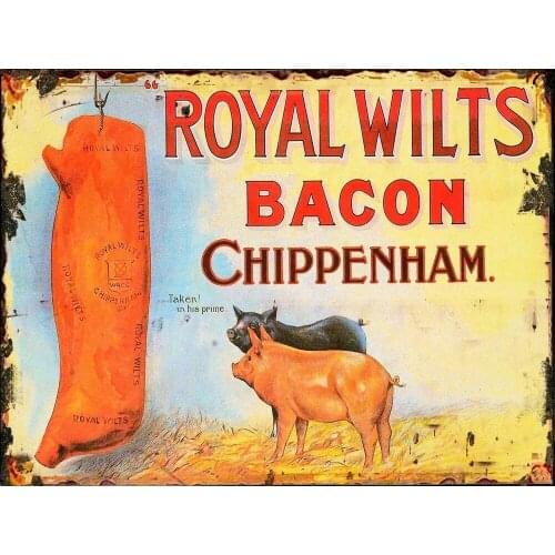 ROYAL WILTS BACON CHIPPENHAM METAL TIN SIGN POSTER WALL PLAQUE