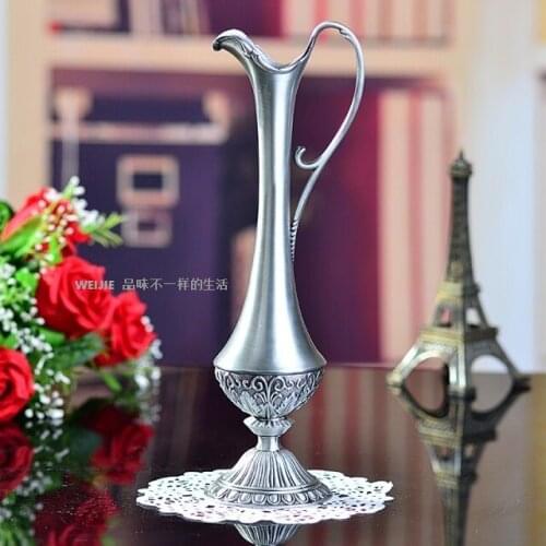 Handwork Chinese color metal selling hot pewter plated metal flower vase for home Decoration Tibetan Silver Brass