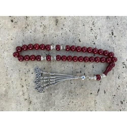 Tasbih Ottoman Faturan German Cherry Amber Sandalous Misbaha Rosary Free Shipping #19E