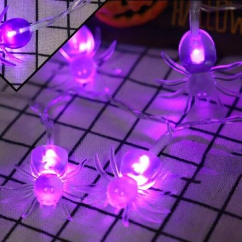 Purple Unique LED Halloween Spider Fairy Lights Durable Spider Fairy Lights Distinctive for Home