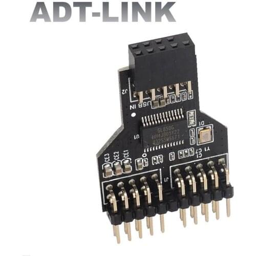 USB2.0 9 PIN Female 1 To 2 Male Board Converter Adapter USB HUB Expansion Card 9 Pin USB Header NZXT Liquid Cooling RGB Splitter