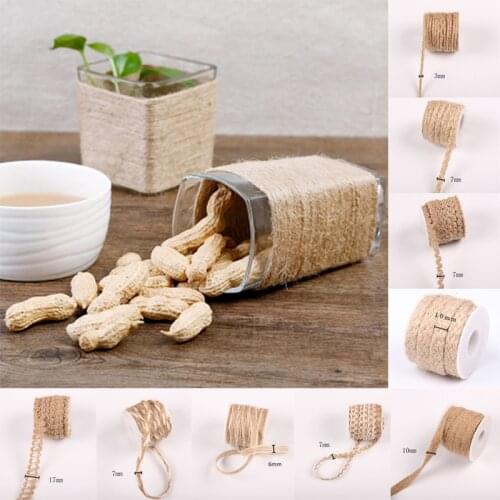 5m Handmade Linen Braided Rope Hemp Rope Rope Tying Hemp Rope Rope DIY Craft Decoration Wedding Party Decoration
