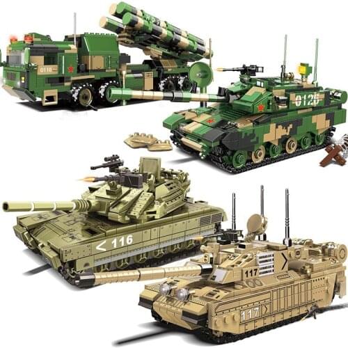 Military WW2 Panzer Tank Missile Car Armored Vehicle Army Model With Figures Building Block Bricks kits kids Educational Toys