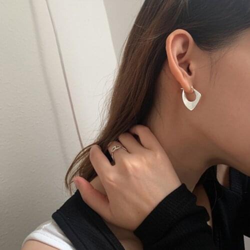 Dreamhonor 2021 New Trendy Luxury Personality Geometrics 925 Sterling Silver Unique Earrings Female Summer Style