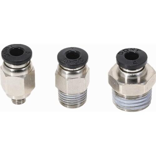 10PCS PC4-M5 M6 01 02 03 Pneumatic Fittings PC4 Male Thread -M5 M6 1/8 1/4 3/8 To Tube Push Air Tube Straight Connection 4mm
