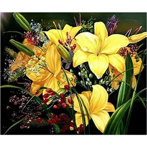 2018 new arrived 5Dcross stitch diamond 5d diy diamond embroidery lily flowers handmade rhinestone diamond painting for gift zx