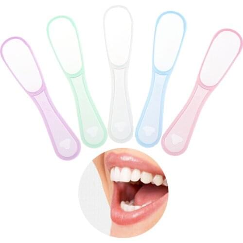 5 Colors Tongue Scraper Cleaner Mouth Hand Scraper Brush Cleaning Dentalcare Oral Hygiene