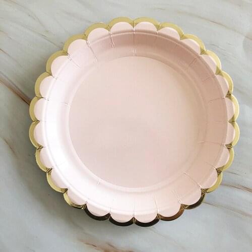 9 Inch Factory Wholesale Flower Party Flower Shape Custom Eco Friendly Disposable Biodegradable Round Paper Plate