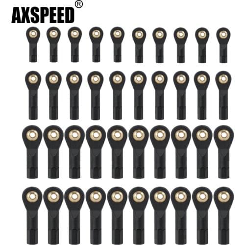 AXSPEED 1/10/20Pcs Black Plastic M2/M3 Link Rod Ball End Joint 1/10 RC Crawler Car Model Toys Parts
