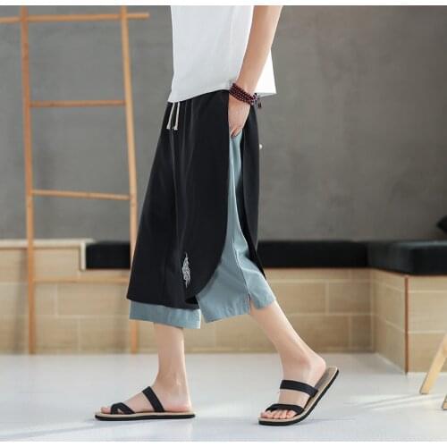 Black Mens Harem Pants Embroidery Vintage 2021 Fashion Man Loose Patchwork Jogger Sweatpants Male Streetwear Large Size 5XL