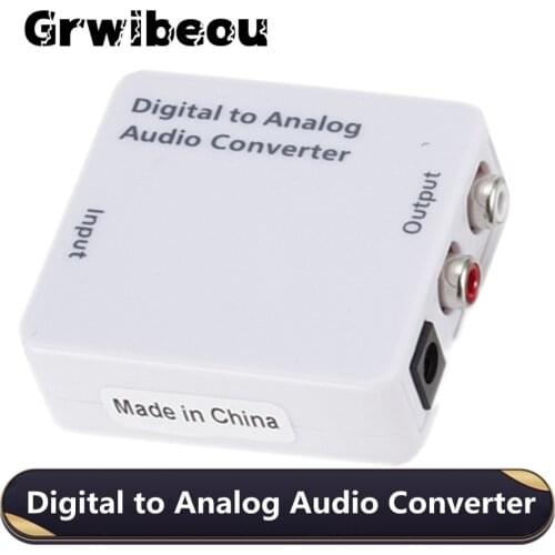 Grwibeou Digital to Analog Audio Converter Optical Fiber Toslink Coaxial Signal to RCA R/L Audio Decoder SPDIF ATV DAC Amplifier