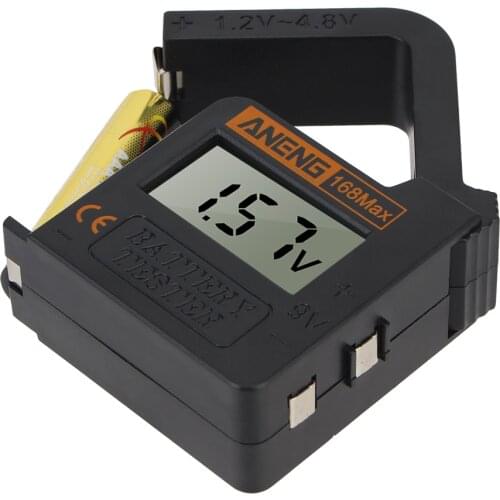 Digital Lithium Battery Capacity Tester Checkered load analyzer Display Check AAA AA Button Cell Universal Test 168Max