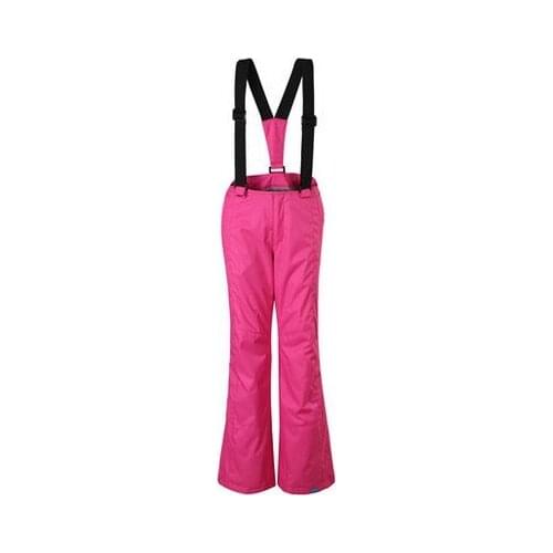 Kids Waterproof Padded Ski Pants With Suspender Rose Pink Children Snowboarding Snow Trousers Blue Red Green Black Sports Pants