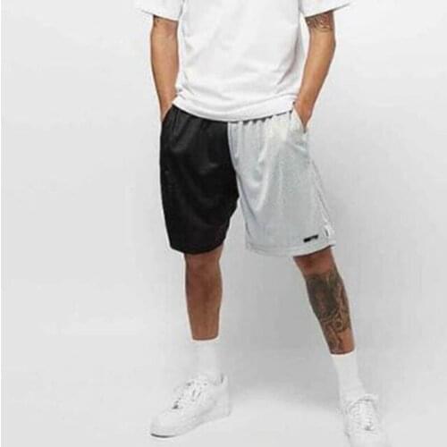 Mens Summer Color-Matching Stitching Sports Jogging Five-Point Pants Loose Outdoor Sports Fitness Basketball Training Shorts