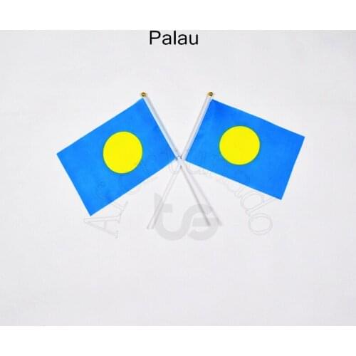 Palau flag Banner 14*21cm hand waving National flag Home Decoration flag banner