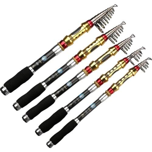 Hot Top Quality 99% Carbon Short Sea Fishing Rods Fiber 1.8-3.6M Spinning Portable Telescopic Fishing Tackle Fish Hand Ocean Rod