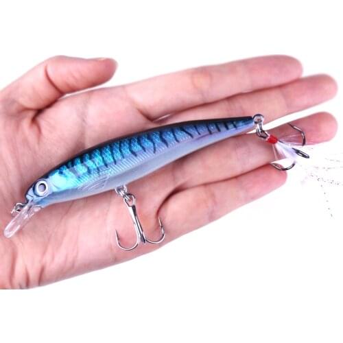 HENGJIA 1pc Hot Sale Minnow Fishing Lure 11cm 13.5g Laser Hard Bait Artificial 3D Eyes Fishing Wobblers Crankbait Minnows