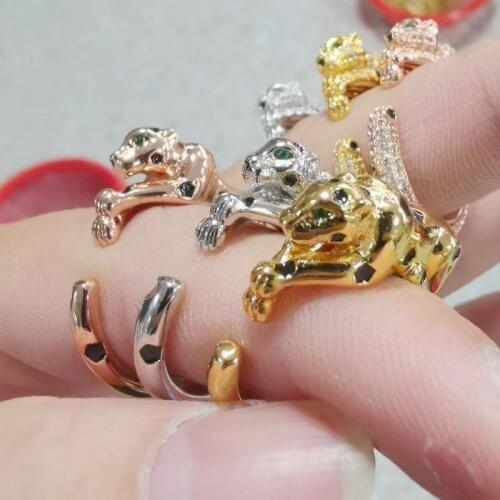 Black spot Leopard Ring Animal Panther Rings for Men or Women Designer Copper Jewelry 2020