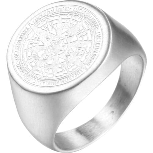 10pcs/lot Stainless Titanium Compass Rings Vintage Navigator Compass Ring Mens Jewelry Punk Style Wholesale