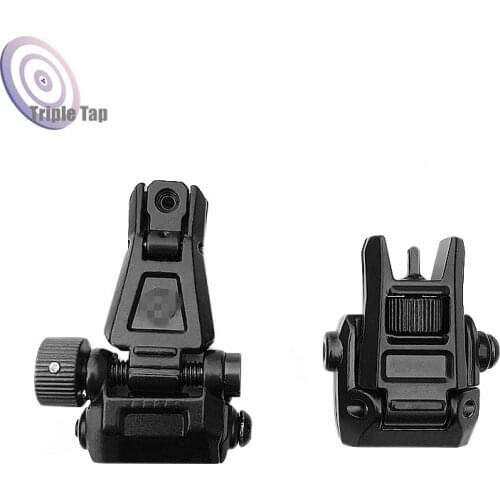 Metal Alloy Sight Tactical Flip-Up Front & Rear Sight Set for M4 AR15 20mm Picatinny RIS /RAS Rail Hunting Scope Mount M PRO
