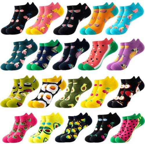 Cartoon Fancy Invisible Summer Low Avocado Fruit Funny Men Anime Socks Cut No Show Happy Women Boat Short Ankle Sock Slippers