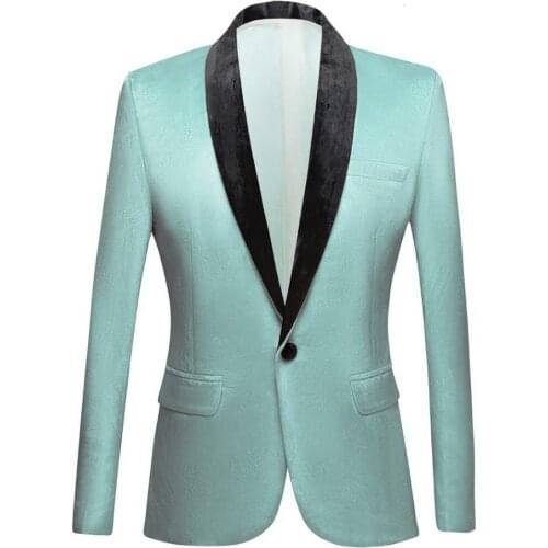 Latest Coat Pant Designs Light Green Suits Wedding Suit Man Blazers Black Shawl Lapel With Soft Nap Groom Tuxedos Two Piece Suit