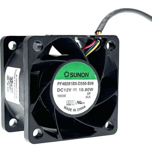 New 40mm 4cm High Speed CFM Case Cooling Fan,PF40281BX-D550-S99 for Sunon 40X40X28mm 4028 12V 10.80W 20000RPM 4wire Mini Fans